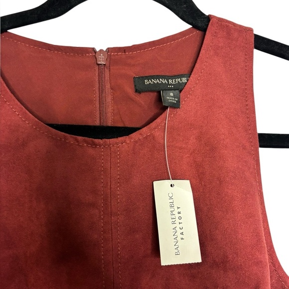 Banana Republic Business Casual Vegan Suede Sheath Dress in Red Size 8 NWT - Picture 5 of 14